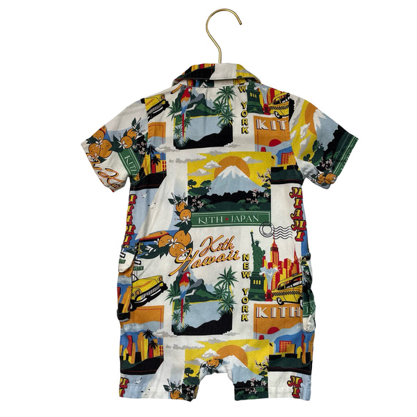 KITH Travel Print Romper - Size 9-12 Mo