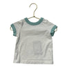 Hanna Andersson White & Lgiht Teal Ringer Tee - Size 3-6 Mo