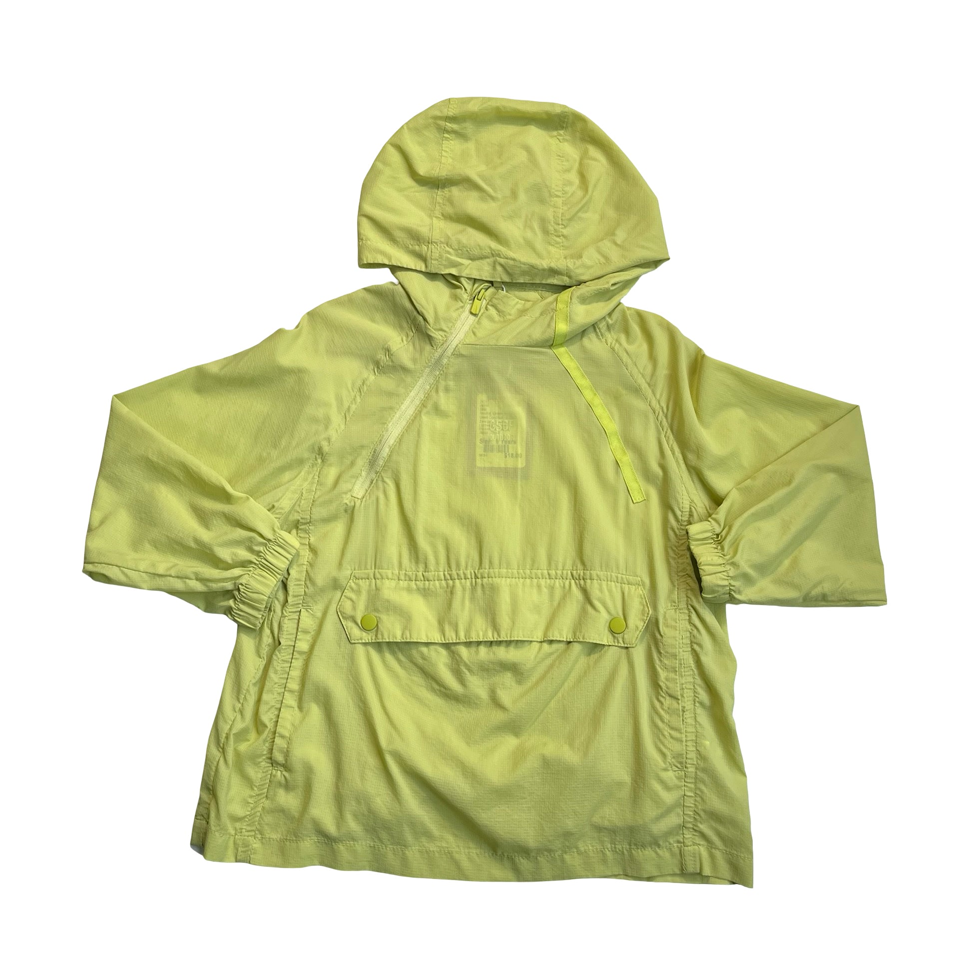 Zara Lime Green Lightweight Pullover Packable Windbreaker Jacket - Size 6