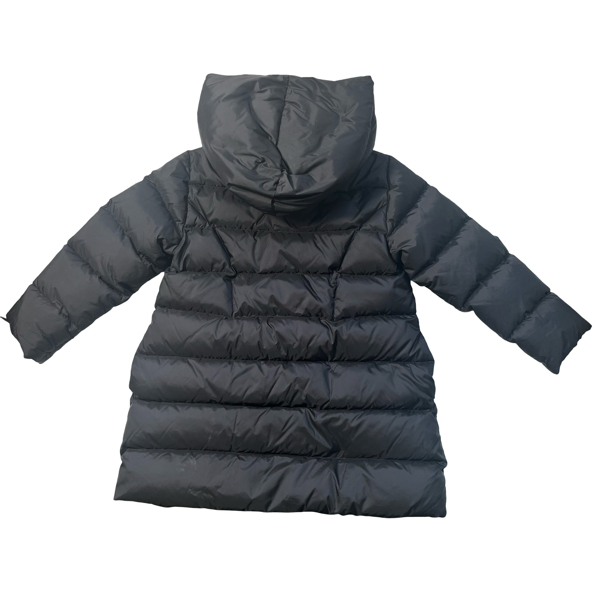 Petit Bateau Black Puffer Coat, Detachable Hood - Size 6A