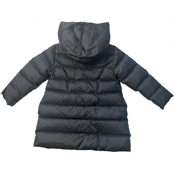 Petit Bateau Black Puffer Coat, Detachable Hood - Size 6A