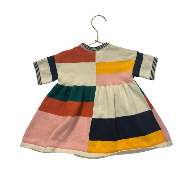 Tea Collection Colorblock Cotton Knit Dress - Size 9-12 Mo