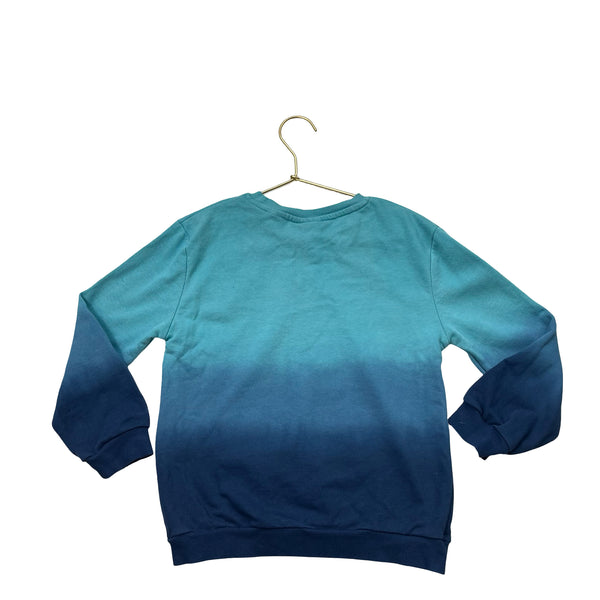 Andy & Evan Teal & Navy Dip Dyed Sweatshirt - Size 7