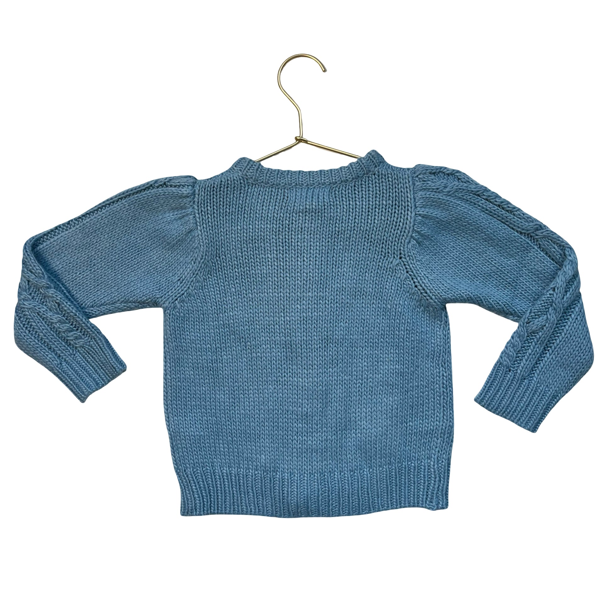 Pink Chicken Blue Cable-Knit Cardigan Sweater - Size 4Y