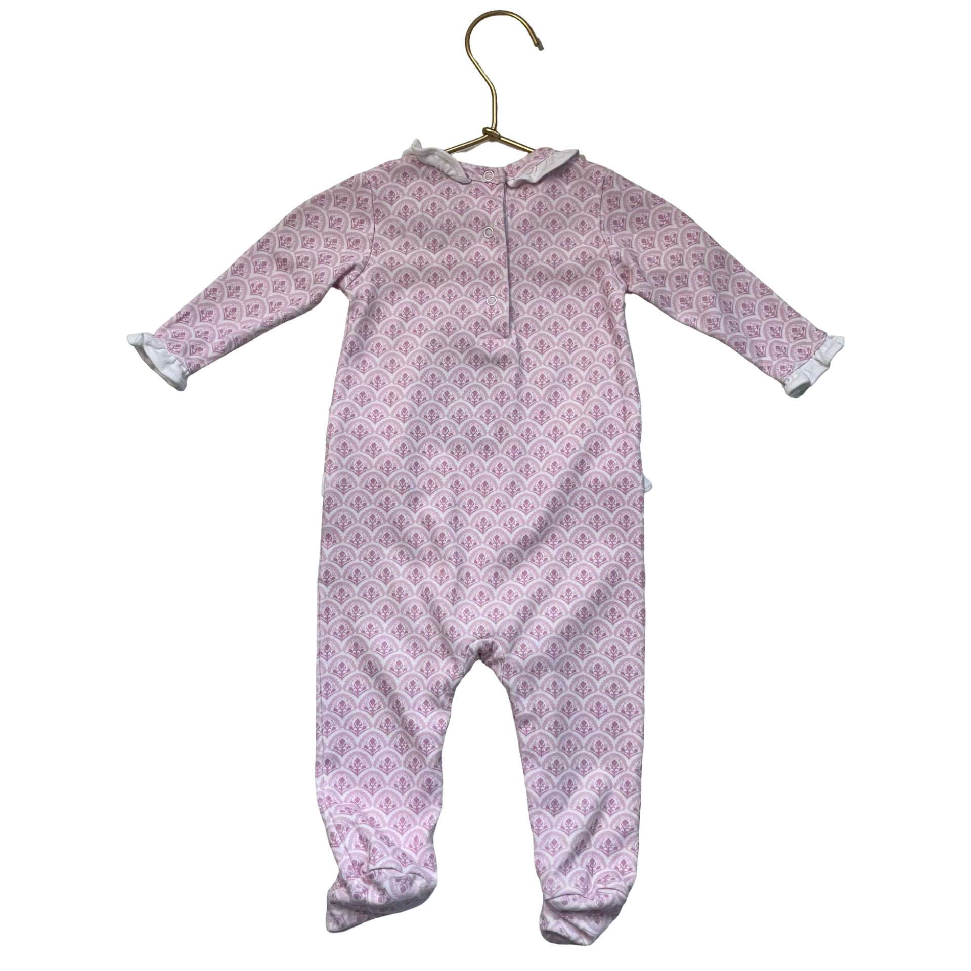 Lila and Hayes Pink Flower Print Footed One-Piece - Size 0-3 Mo