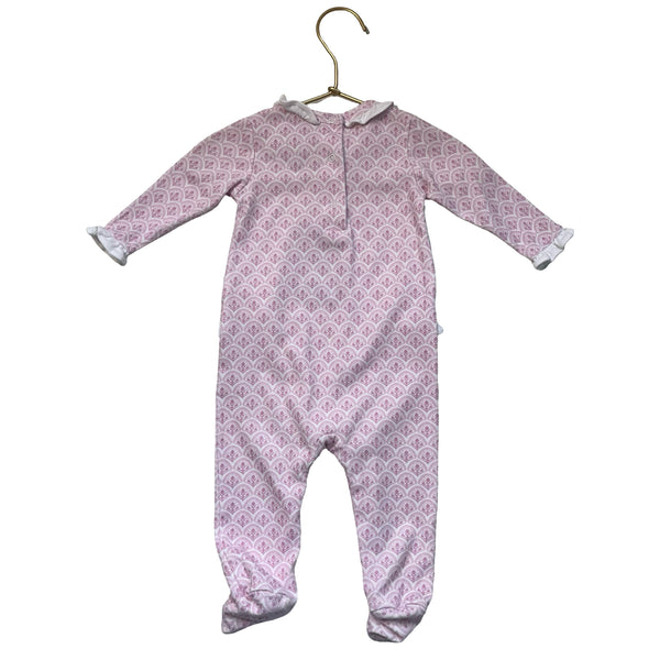 Lila and Hayes Pink Flower Print Footed One-Piece - Size 0-3 Mo
