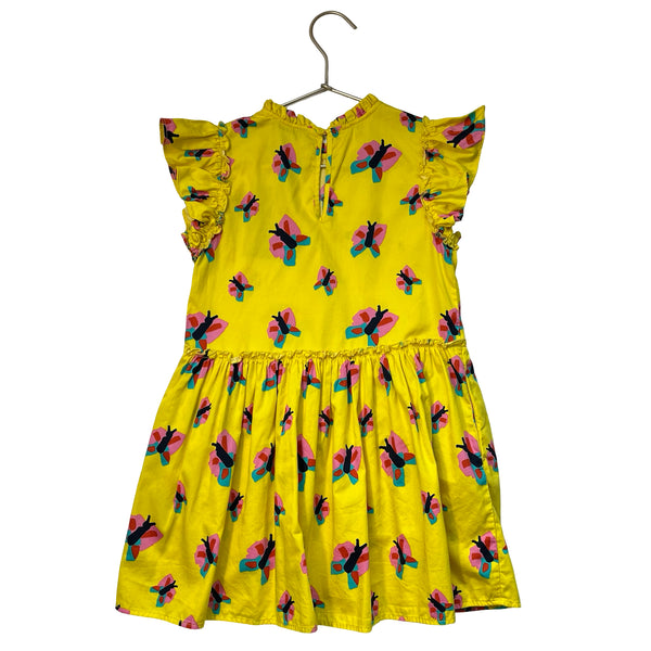Stella McCartney Kids Yellow Butterfly Print Dress - Size 5