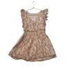 Louis Louise Peach Floral & Gold Metallic Dress - Size 6