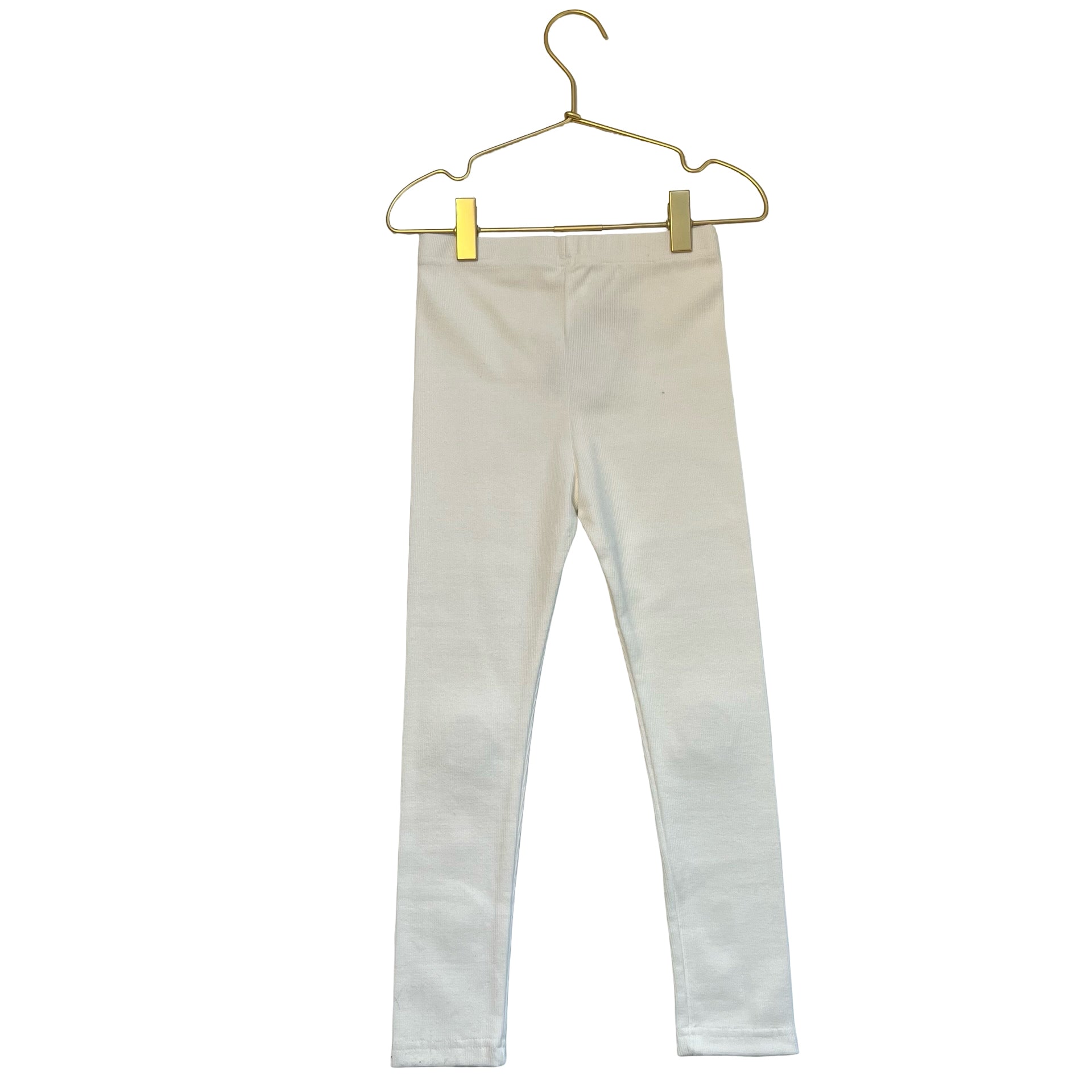 Petite Hailey Ivory Ribbed Flower Patch Leggings - Size 6