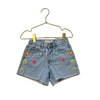 Zara Denim Jean Shorts, Crochet Flowers - Size 4