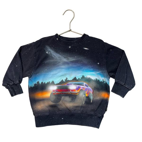 Molo Car & Horizon Graphic Sweatshirt - Size 4