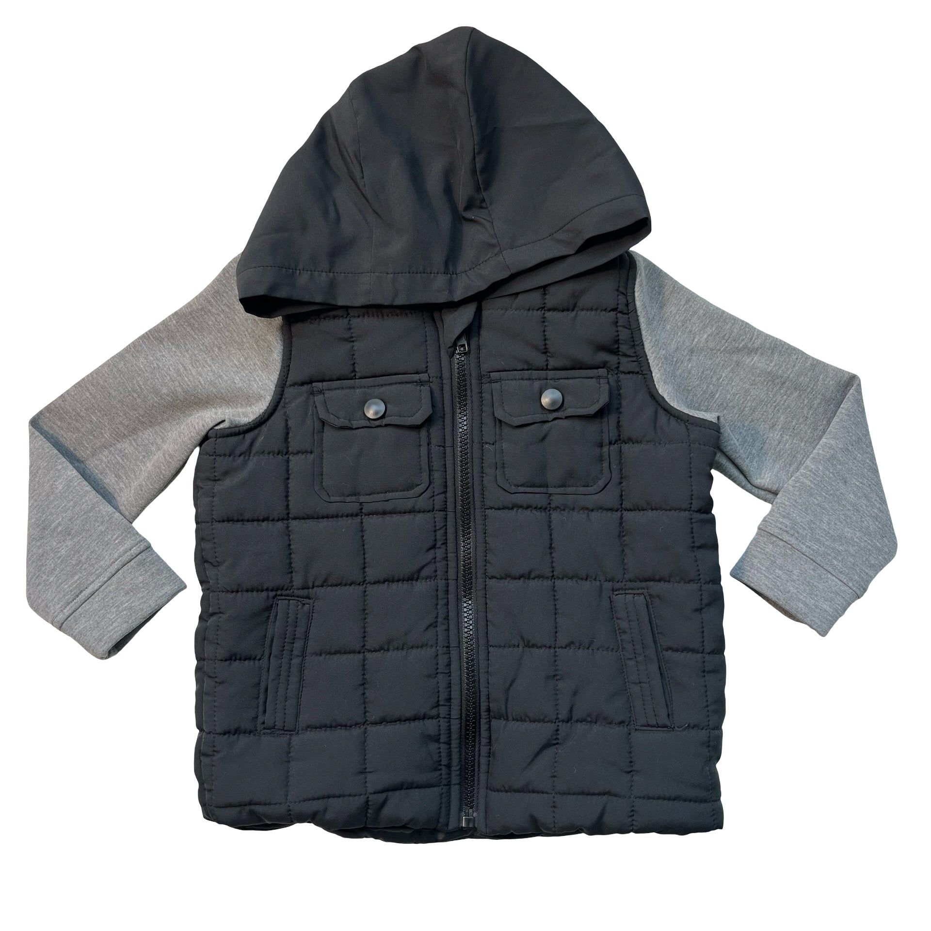 Tommy Bahama Gray Sweatshirt & Black Puffer Hooded Jacket - Size 4T