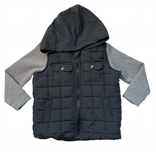 Tommy Bahama Gray Sweatshirt & Black Puffer Hooded Jacket - Size 4T