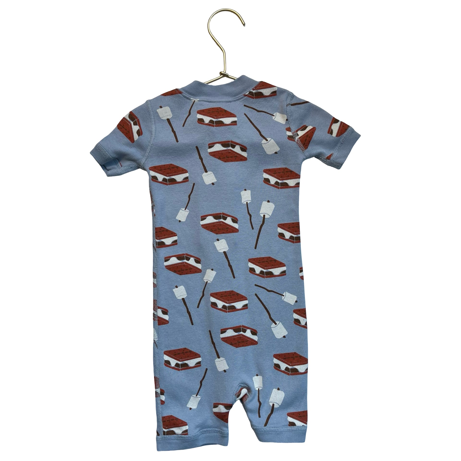 Hanna Andersson Light Blue S'Mores Print One-Piece PJs - Size 18-24 Mo
