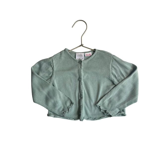 Zara Mint Green Cropped Cardigan Sweater - Size 2-3