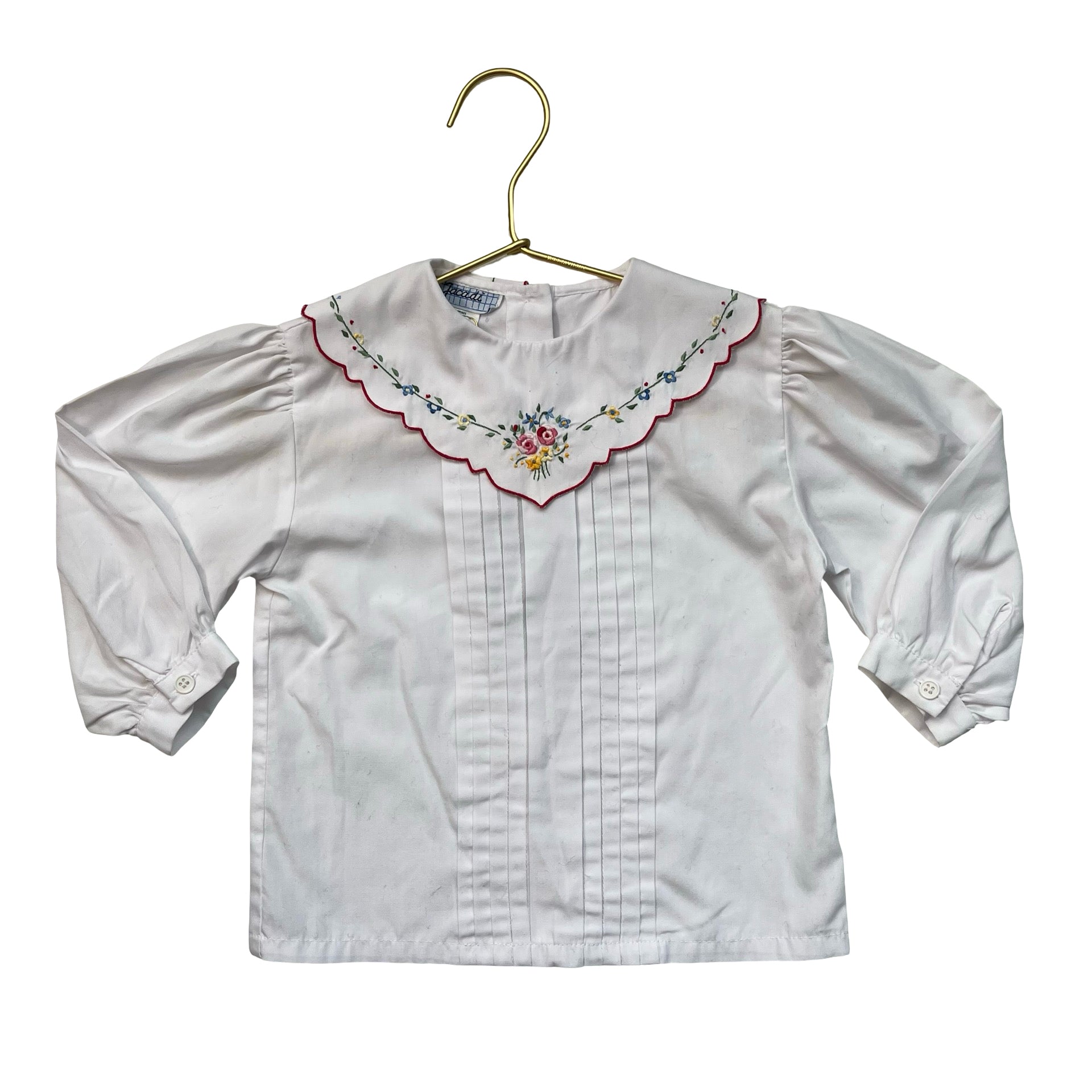 Jacadi White Embroidered Collar Blouse - Size 2