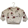 Louise Misha Tan Embroidered Flower Sweatshirt - Size 7Y