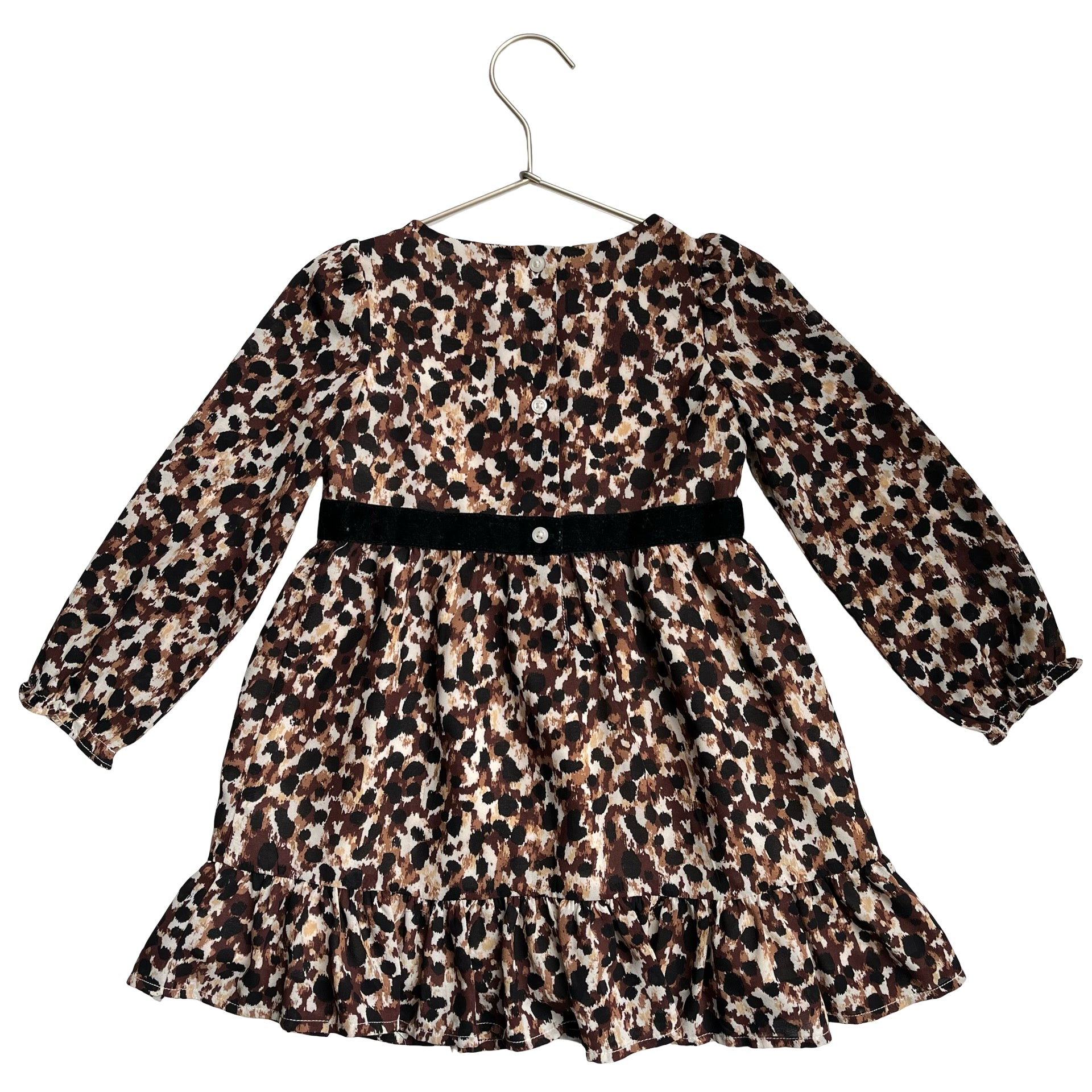 Janie and Jack x Rachel Zoe Brown & Ivory Leopard Chiffon Dress - Size 3