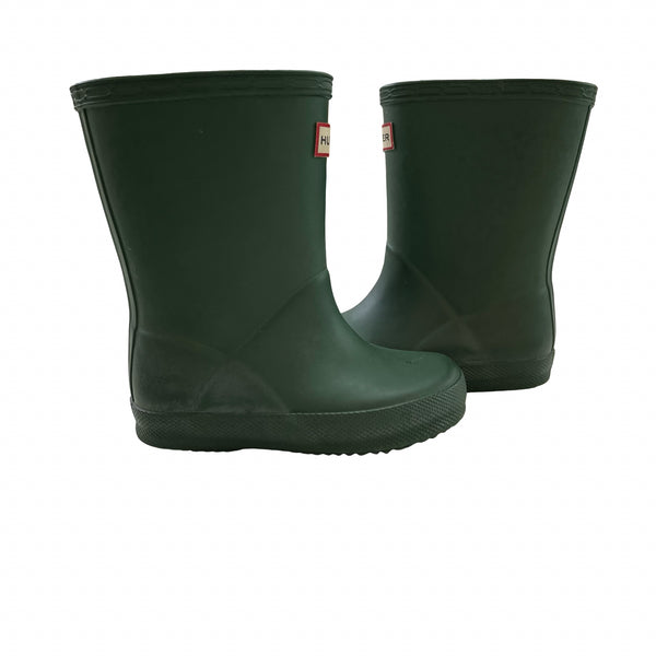Hunter Green Rain Boots - Size US 7B/8G (UK 5, EU 23)