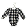 Hanna Andersson Black, Ivory & Red Check Embroidery One Piece - Size 12-18 Month