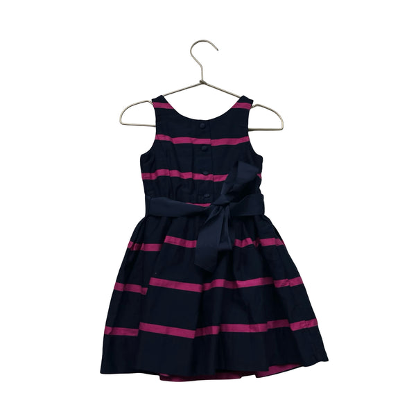 Polo Ralph Lauren Navy & Pink Striped Belted Dress - Size 3
