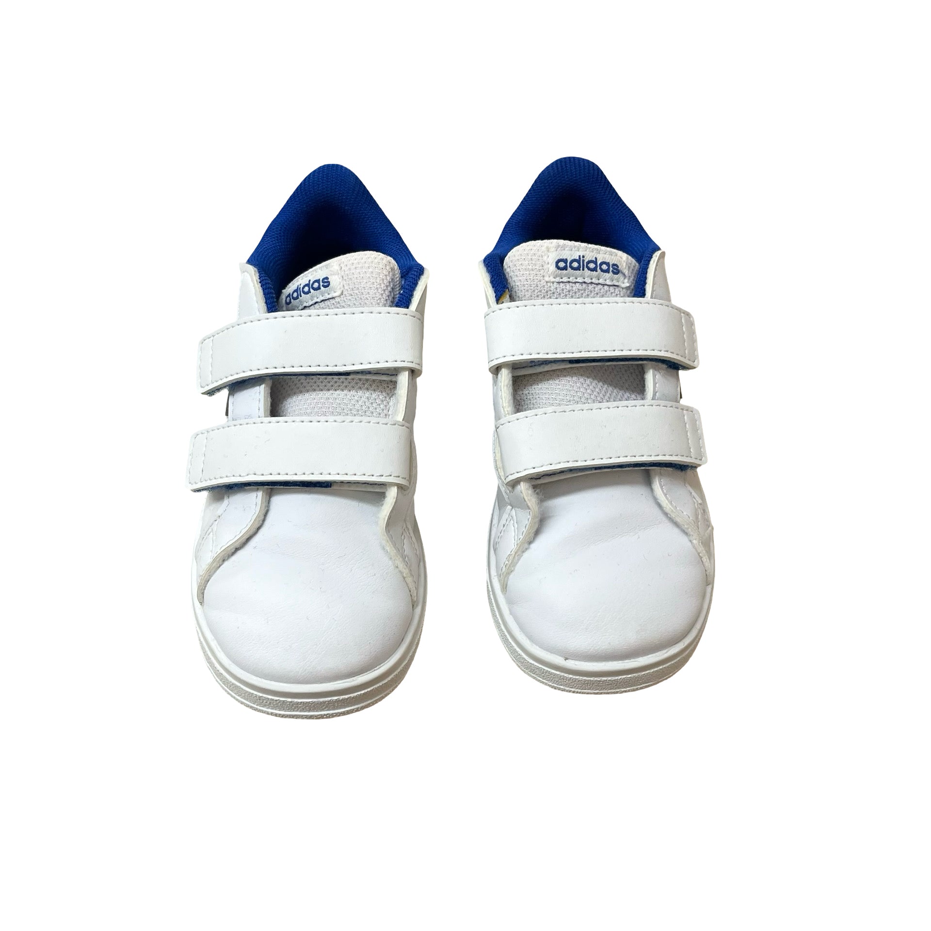 Adidas Grand Court White & Camo Striped Velcro Sneakers - Size 9K