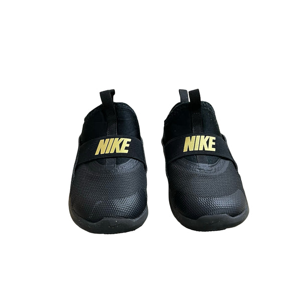 Nike Black & Gold Slip-On Sneakers - Size 9C