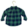 Zara Green & Navy Plaid Flannel Button Down Shirt - Size 6-9 Mo