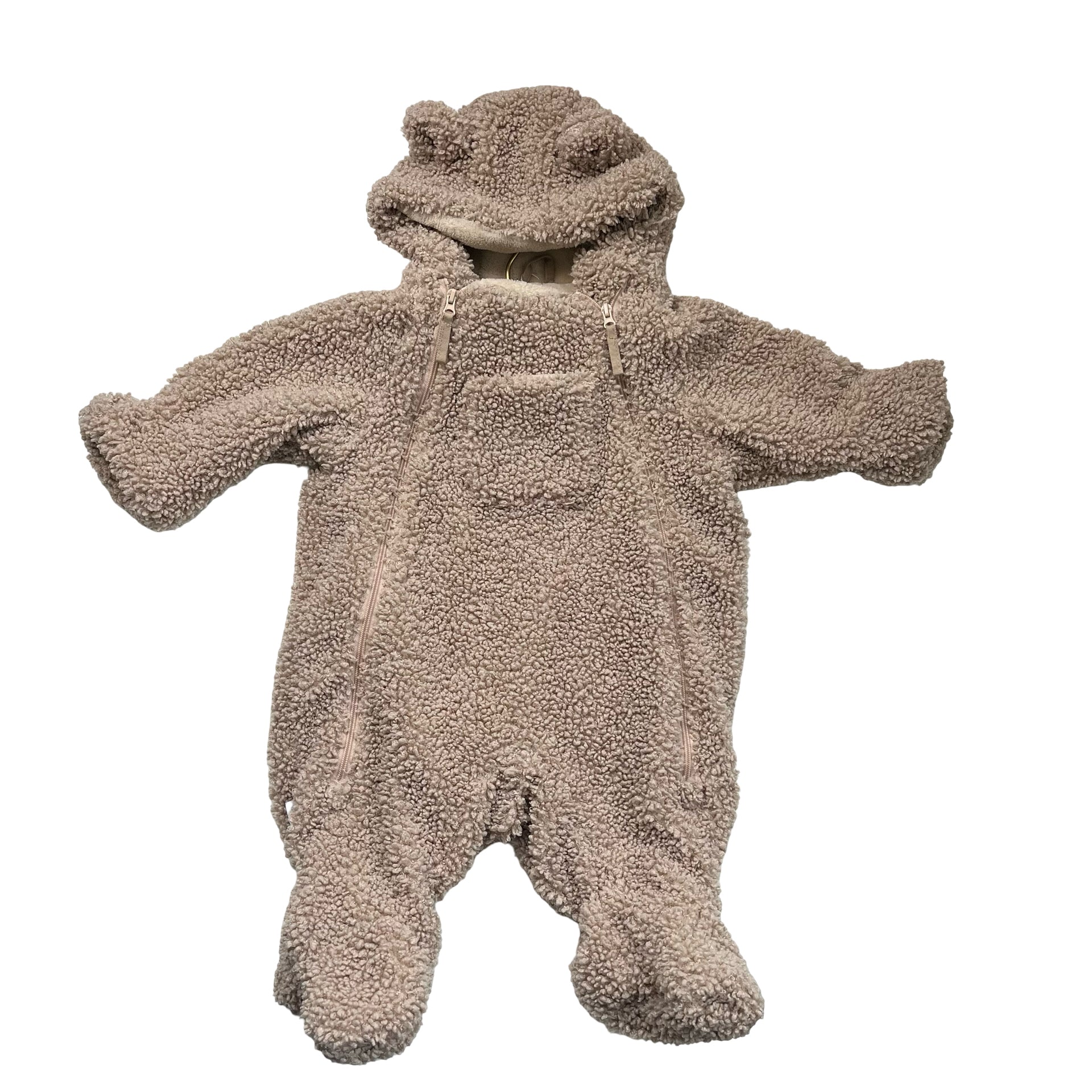 7 A.M. Enfant Tan Sherpa Bunting - Size 3-6 Mo