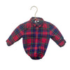 Janie and Jack Red Tartan Plaid Button Down Bodysuit Shirt - Size 3-6 Mo