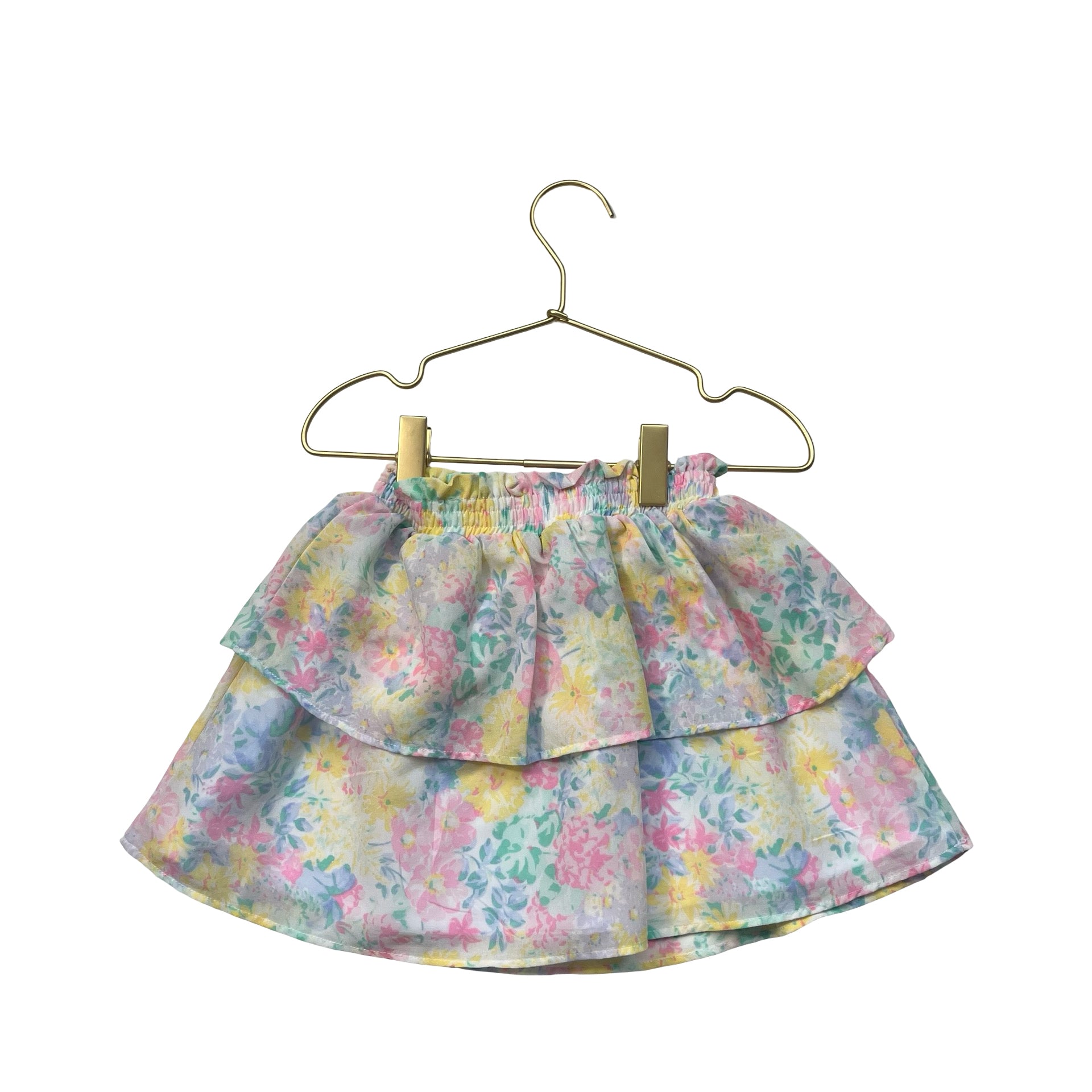 Janie and Jack Pastel Floral Chiffon Ruffle Skirt - Size 4