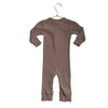 Kate Quinn Brown Ribbed Henley One-Piece - Size 6-12 Mo