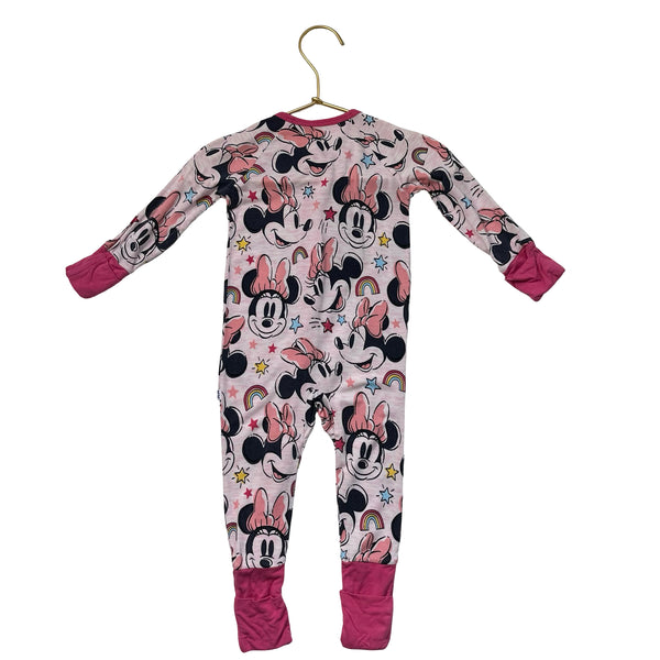 Little Sleepies x Disney Pink Minnie Mouse One-Piece PJs - Size 3-6 Mo