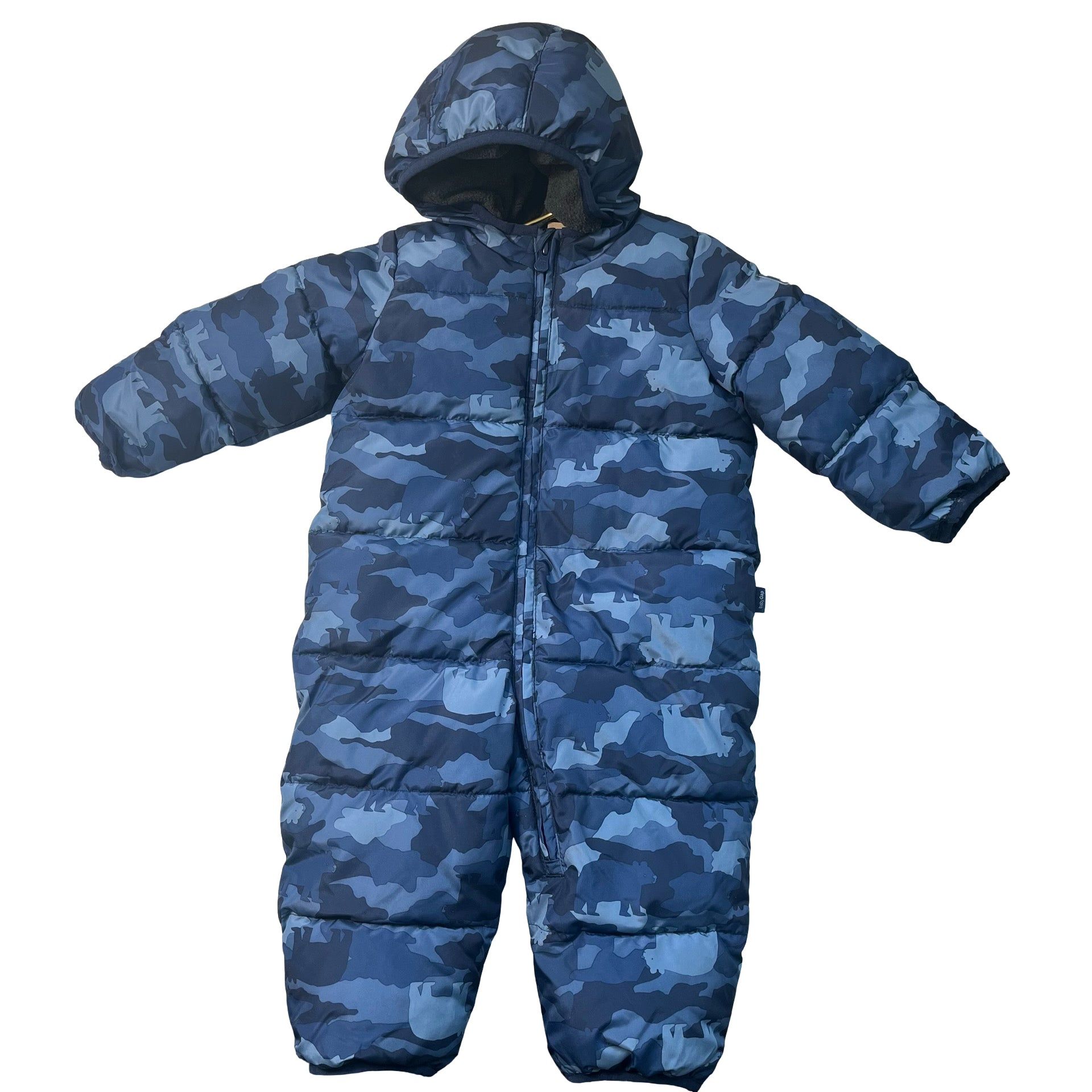 Baby Gap Blue Bear Camouflage Snowsuit Bunting - Size 6-12 Mo