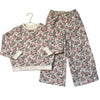 Louise Misha Ivory & Pink Floral Sweatshirt & Wide-Leg Pants Set - Size 7Y
