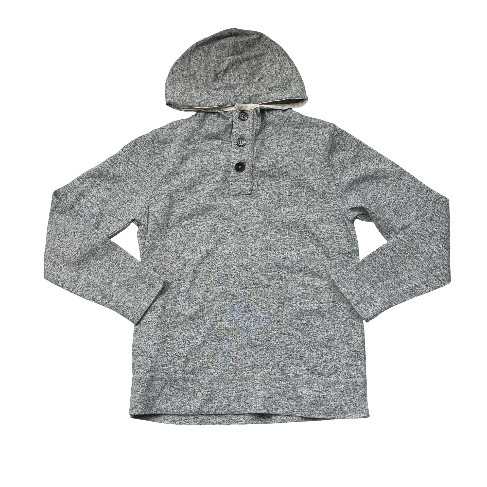 Crewcuts Heather Gray Hooded Henley Shirt - Size 10