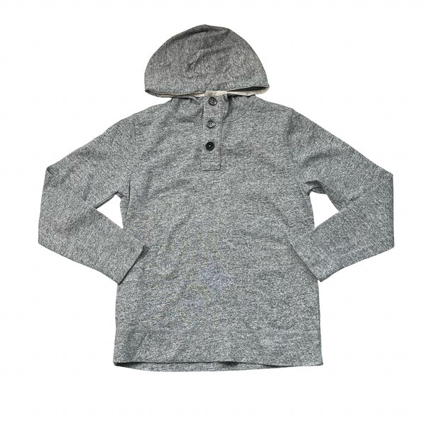 Crewcuts Heather Gray Hooded Henley Shirt - Size 10