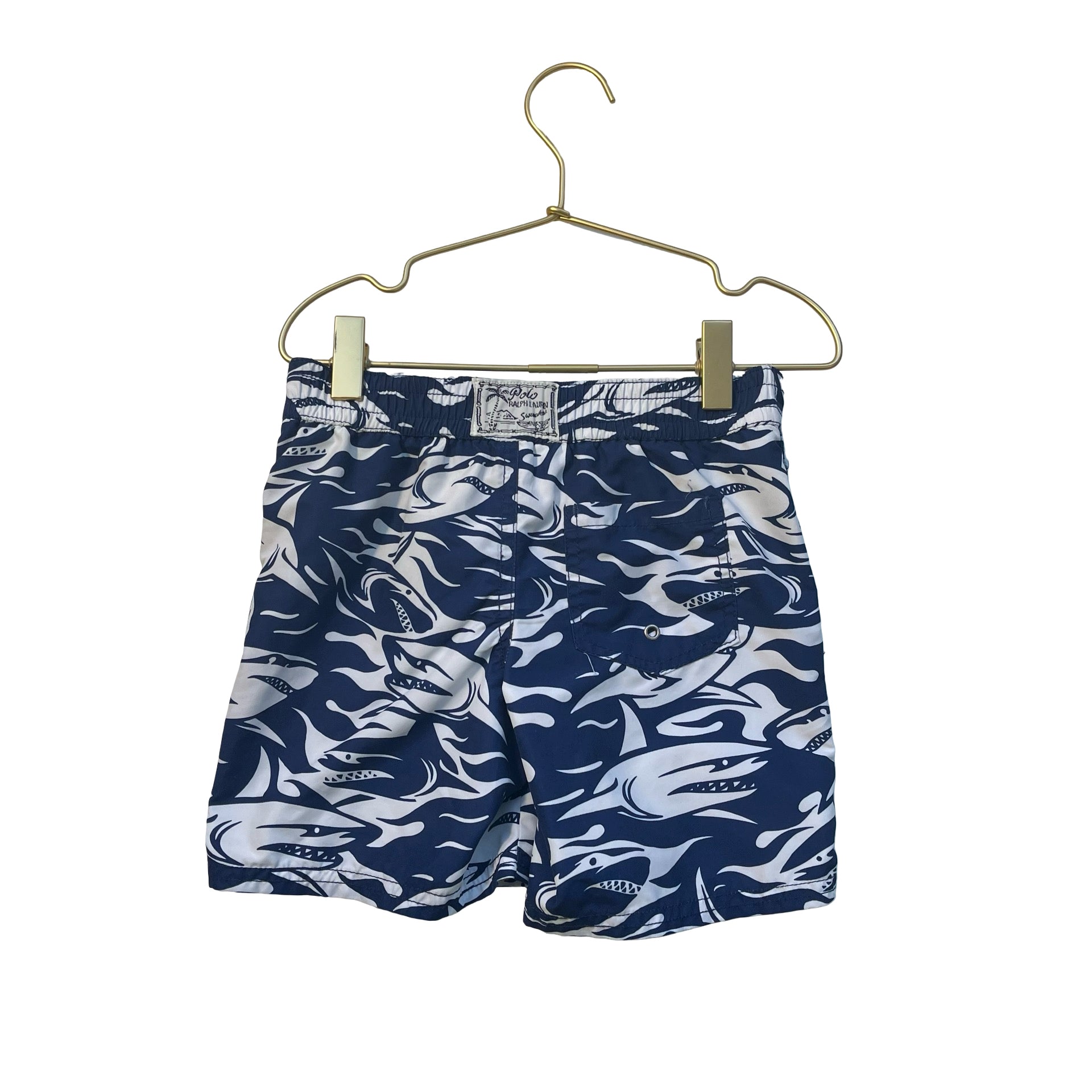 Polo Ralph Lauren Navy Shark Print Swim Shorts - Size 4