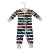 Hanna Andersson Stripe & Race Car Print One-Piece PJS - Size 3-6 Mo