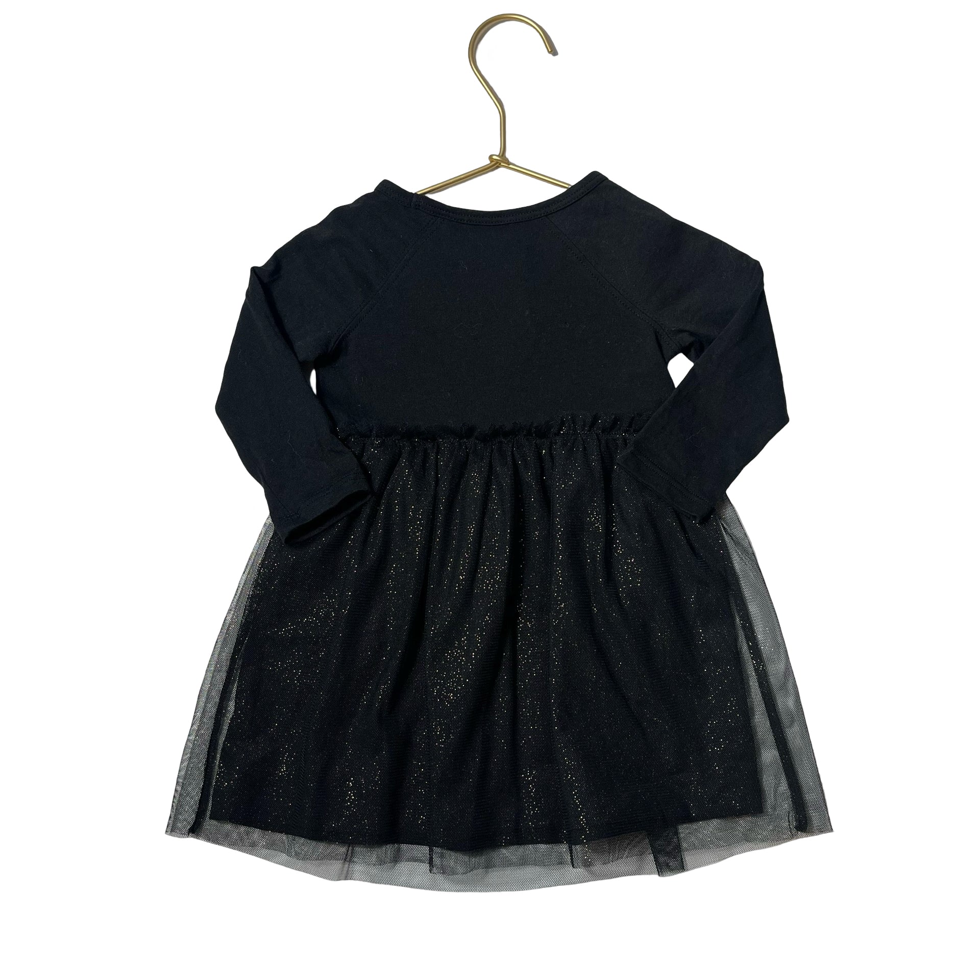 Carter's Black Cat Tulle Long Sleeve Dress - Size 12 Months - Bounce Mkt