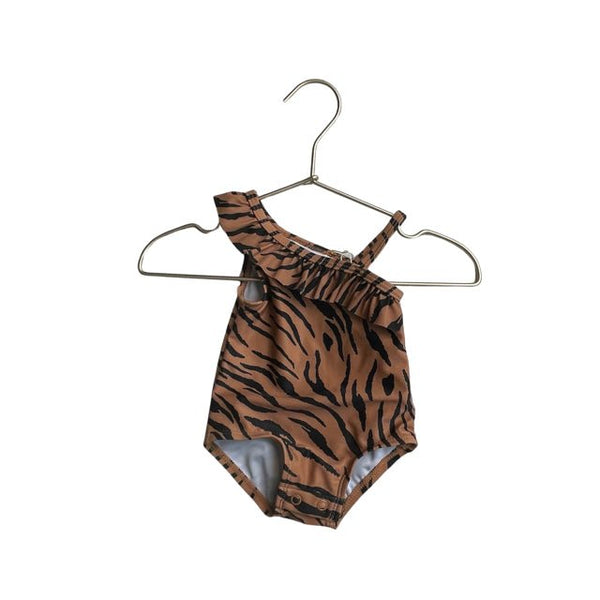 Carter's Brown & Black Tiger Print Swimsuit with Tag - Size 3 Months - Bounce Mkt