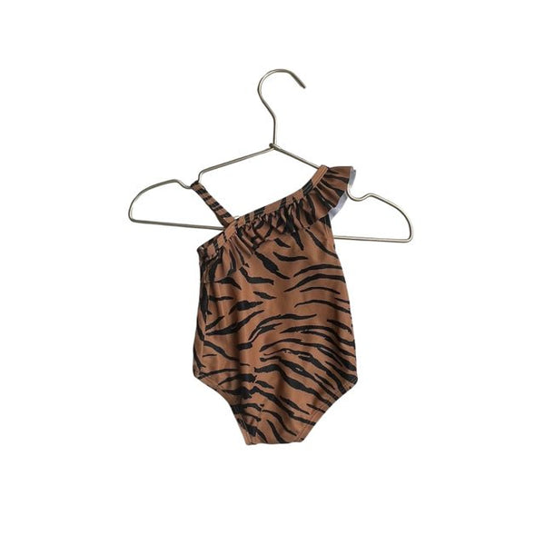 Carter's Brown & Black Tiger Print Swimsuit with Tag - Size 3 Months - Bounce Mkt