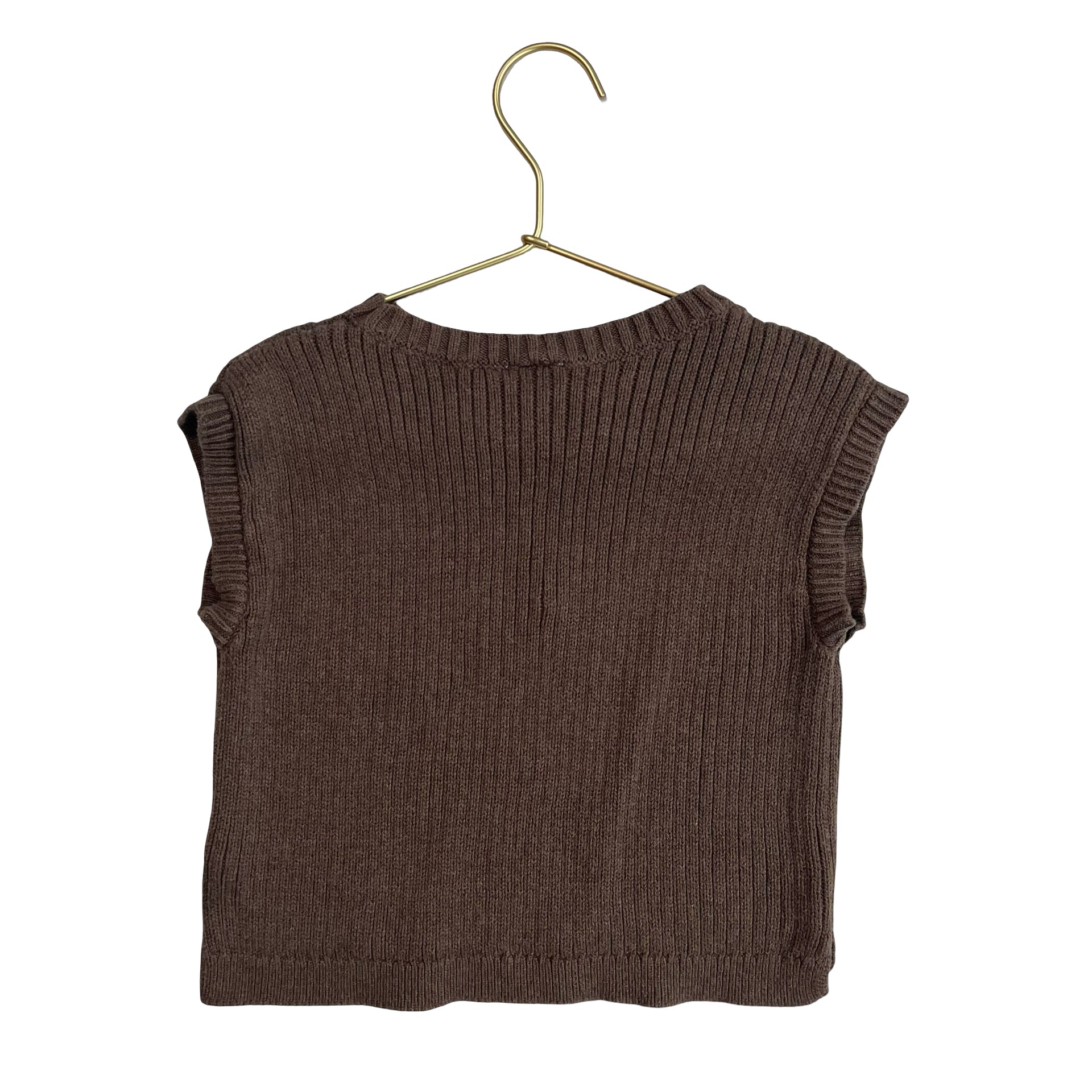 Carter's Brown Ribbed Sleeveless Sweater - Size 18 Months - Bounce Mkt
