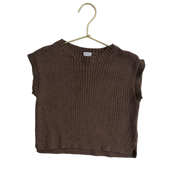 Carter's Brown Ribbed Sleeveless Sweater - Size 18 Months - Bounce Mkt