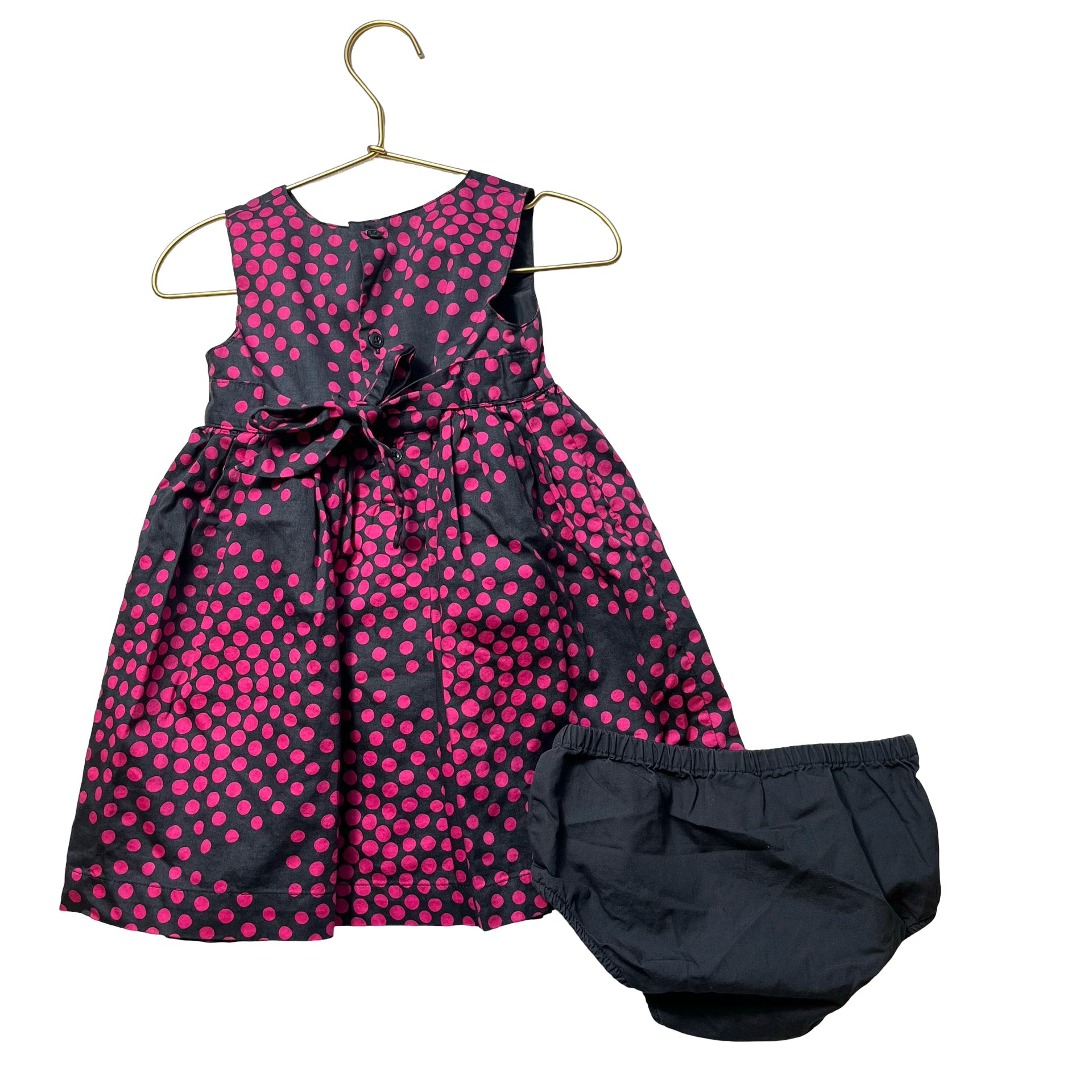 Carter's Dark Gray & Pink Dot Dress & Bloomers - Size 24 Mo - Bounce Mkt