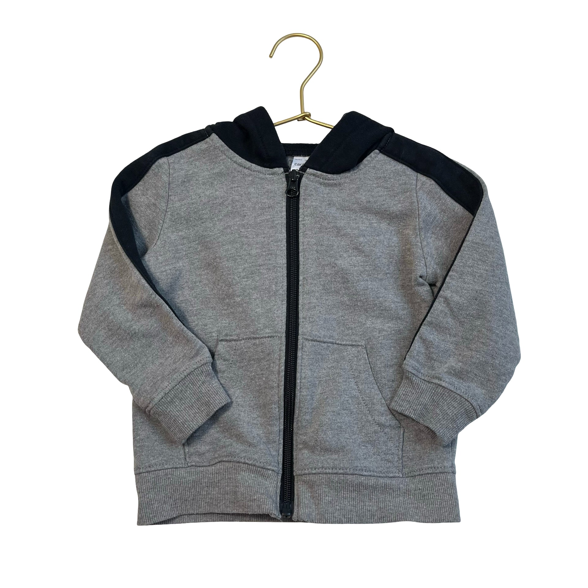Carter's Gray & Black Zip - Up Hoodie - Size 24 Mo - Bounce Mkt