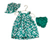 Carter's Green, Ivory & Pink Floral Dress, Green Bloomer & Hat - Size 12 Months - Bounce Mkt