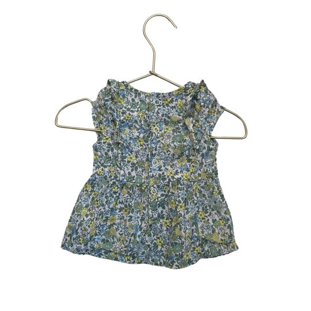 Carter's Green, Yellow & White Floral Top - Size 9 Months - Bounce Mkt