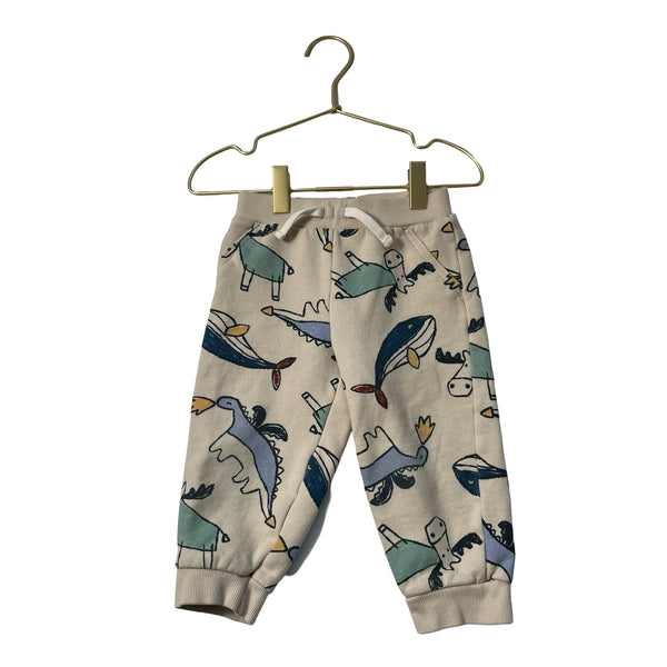 Carter's Ivory Animal Drawing Joggers - Size 24 Months - Bounce Mkt