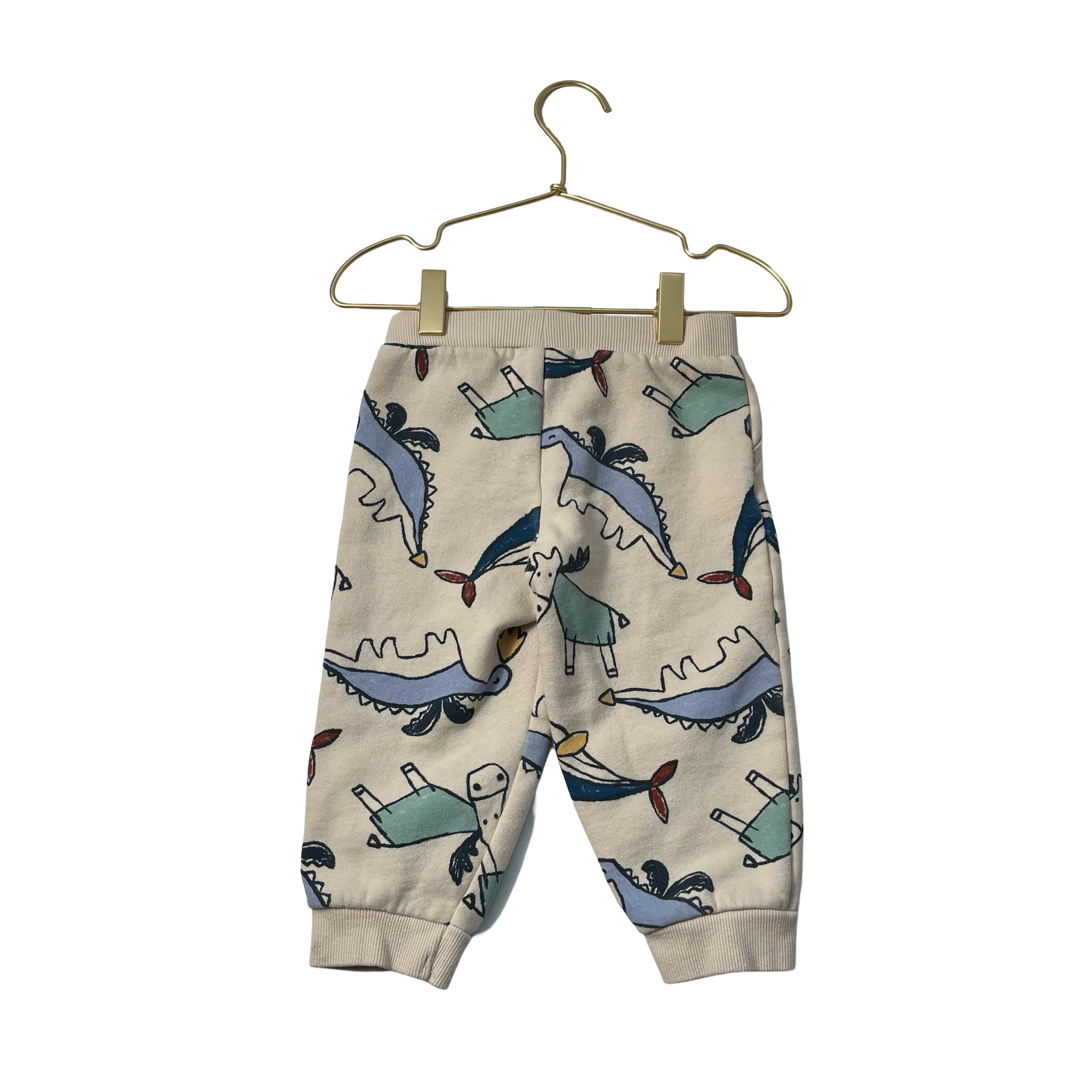 Carter's Ivory Animal Drawing Joggers - Size 24 Months - Bounce Mkt